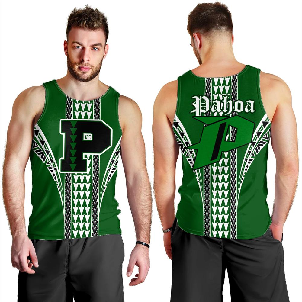 Hawaii Men's Tank Top - Pahoa High Tank Top AH Green - Polynesian Pride