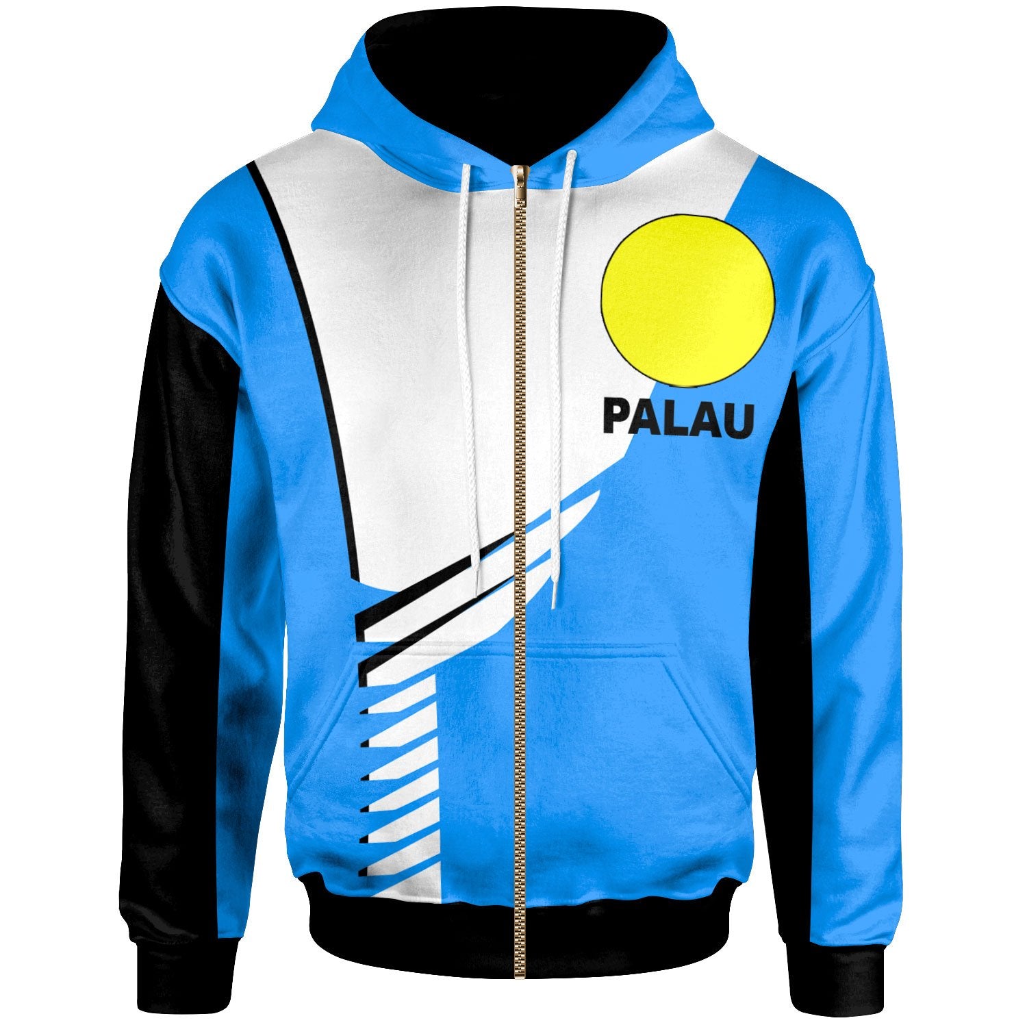 Palau Zip Hoodie Athletes Style Unisex Blue - Polynesian Pride