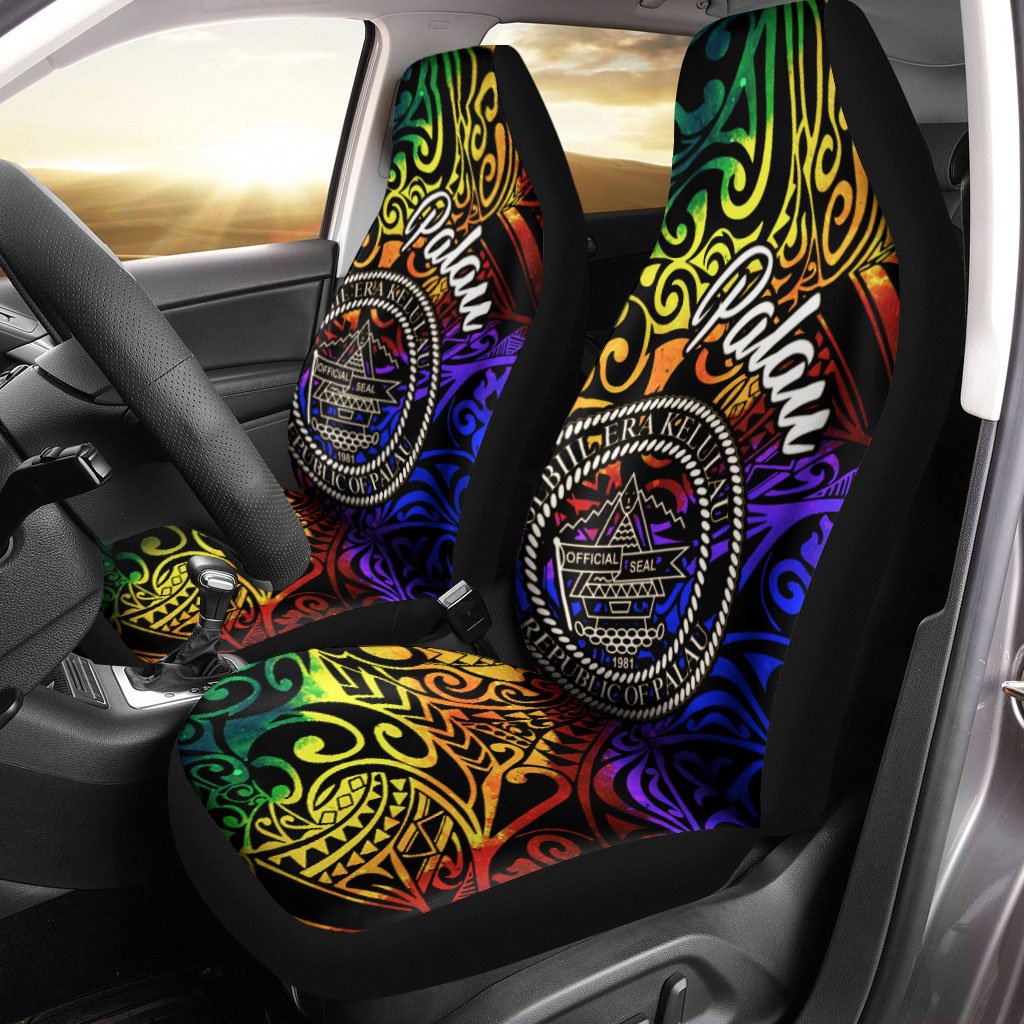 Palau Car Seat Covers - Rainbow Polynesian Pattern Universal Fit Rainbow - Polynesian Pride