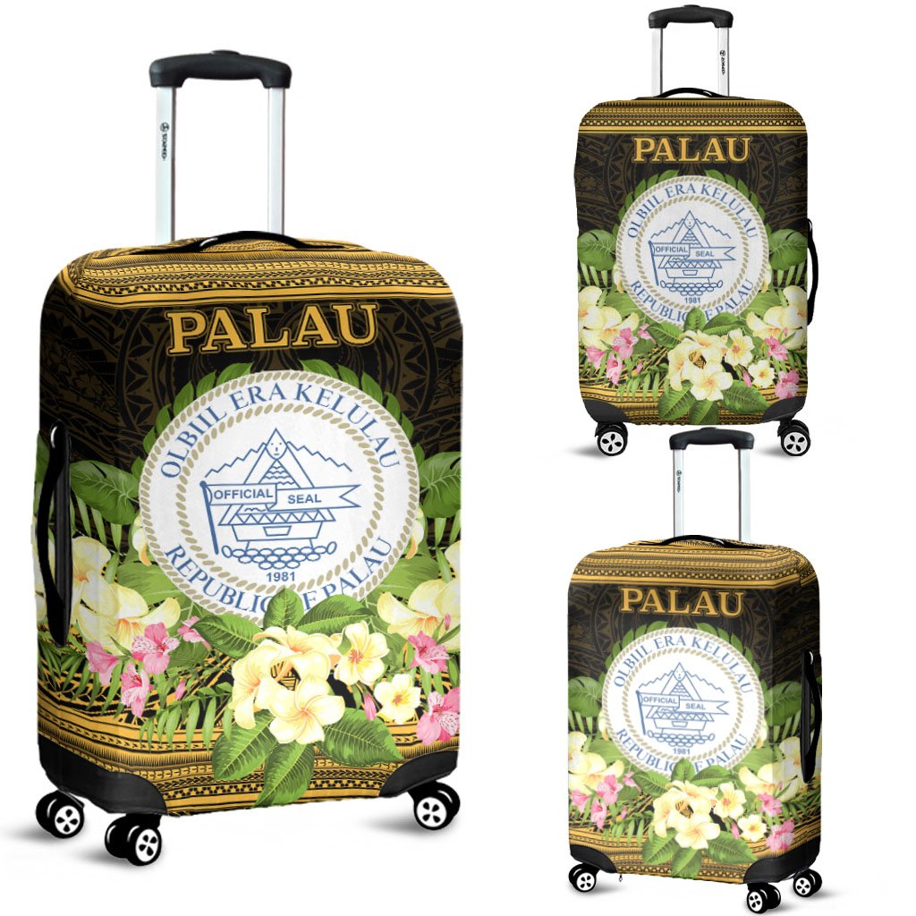 Palau Luggage Covers - Polynesian Gold Patterns Collection Black - Polynesian Pride