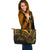 Palau Leather Tote - Gold Color Cross Style - Polynesian Pride