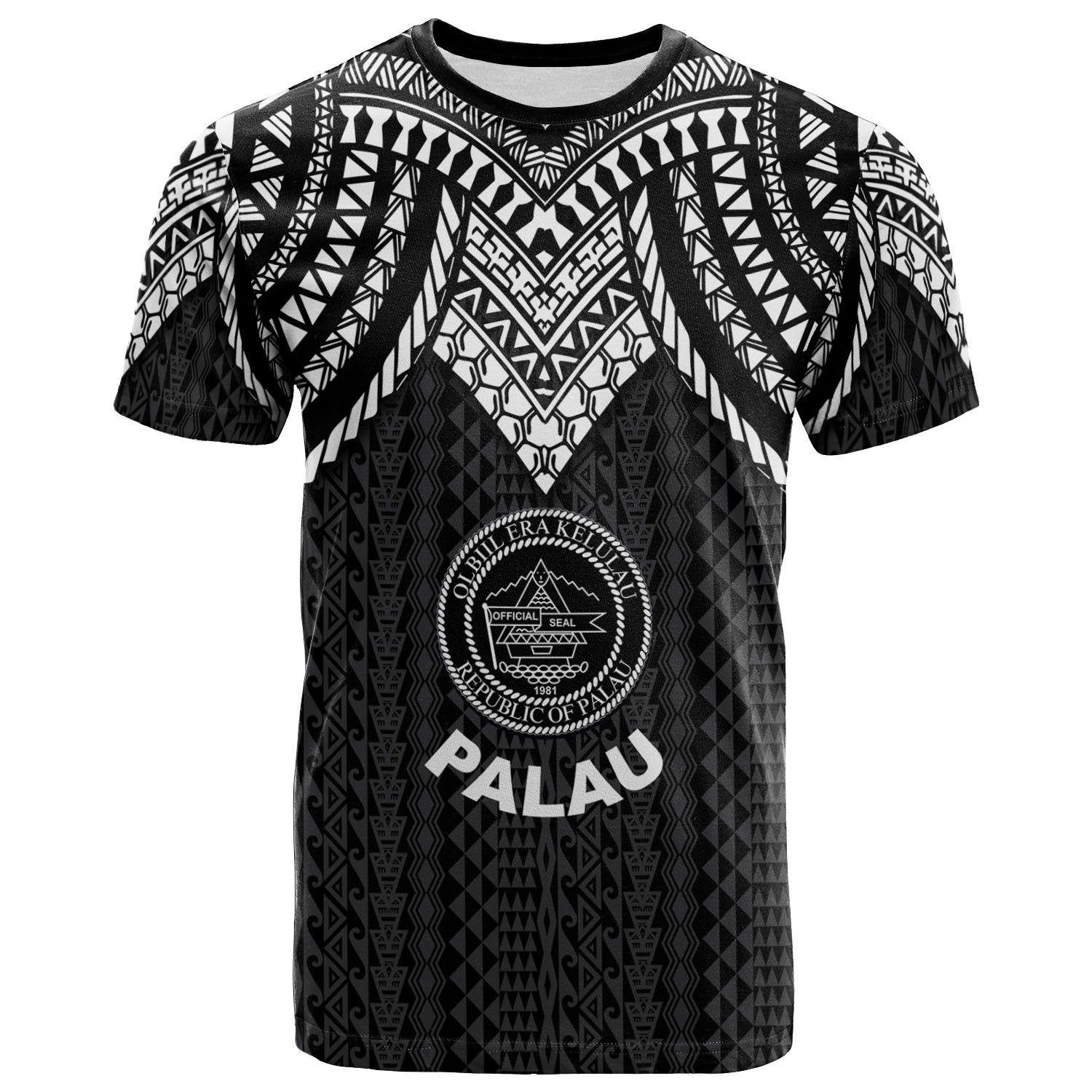 Palau T Shirt Polynesian Armor Style Black Unisex Black - Polynesian Pride