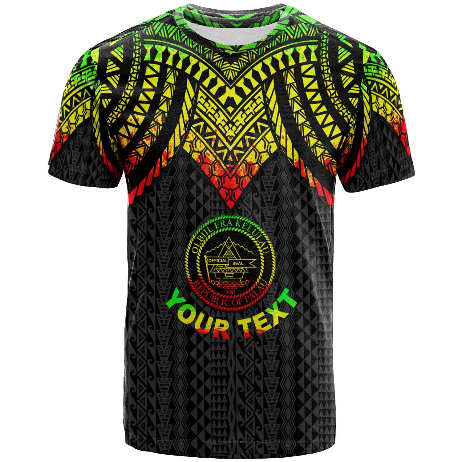 Palau Custom T Shirt Polynesian Armor Style Reagge Unisex Reagge - Polynesian Pride