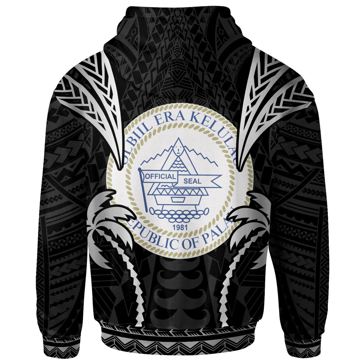 Palau Hoodie Blood Runs Through My Veins Style Black - Polynesian Pride