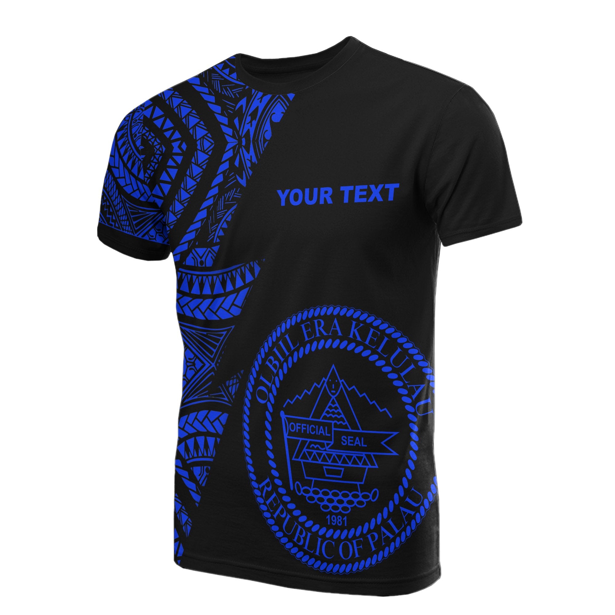 Palau Custom T Shirt Micronesian Pattern Blue Style Unisex Blue - Polynesian Pride