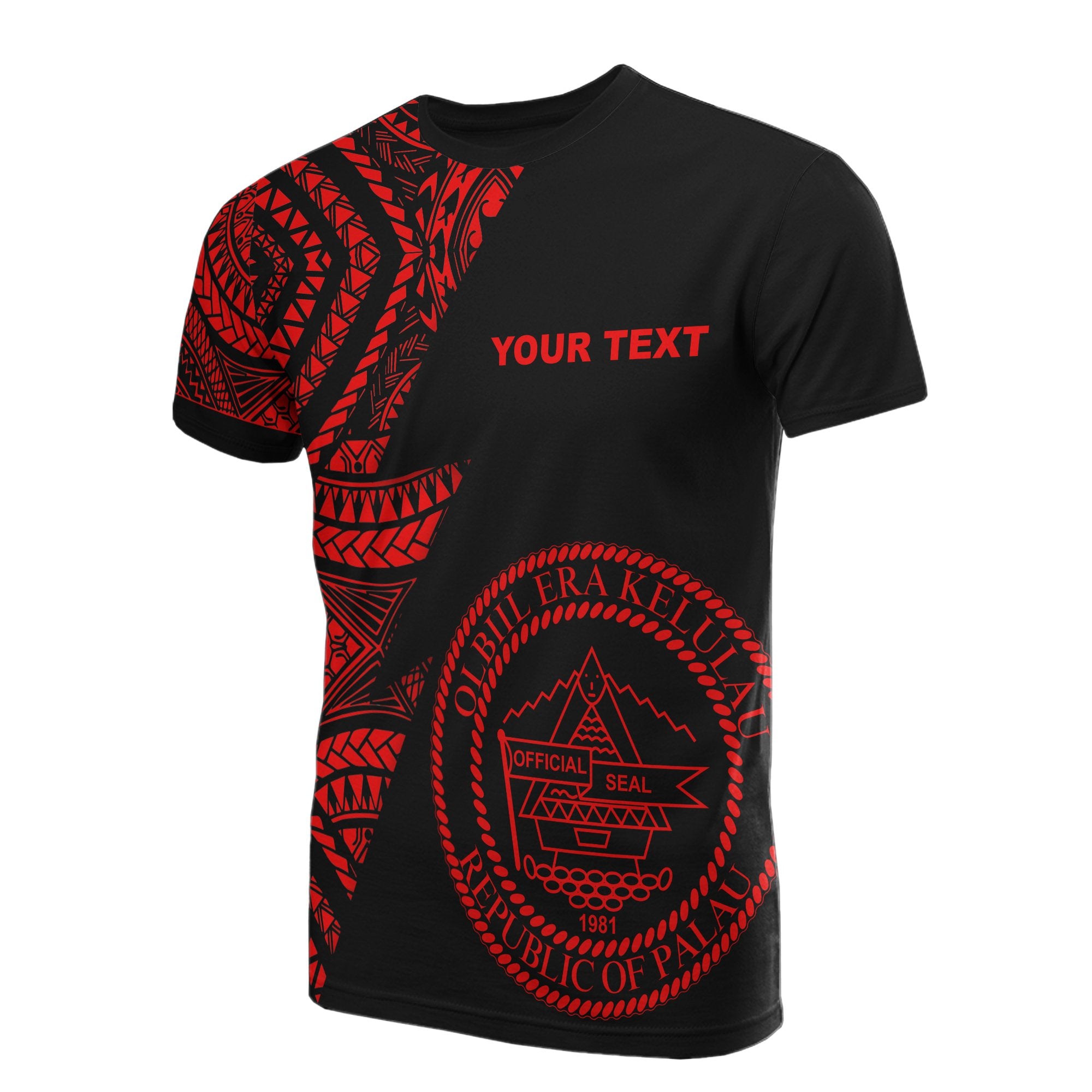 Palau Custom T Shirt Micronesian Pattern Red Style Unisex Red - Polynesian Pride