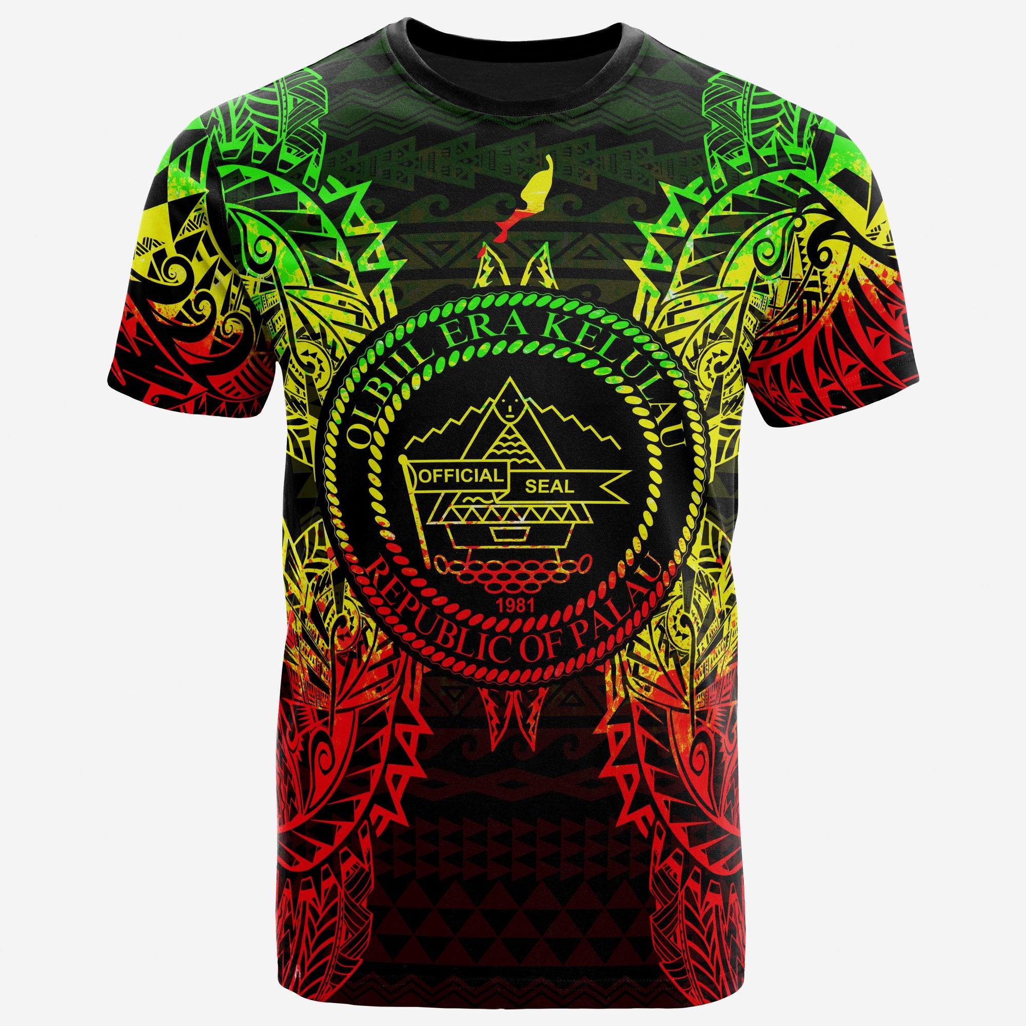 Palau All T Shirt Palau Seal Map Polynesian Tattoo Reggae Unisex Reggae - Polynesian Pride