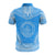 Palau Custom Polo Shirt Palau Seal Polynesian Chief Tattoo Blue Version - Polynesian Pride