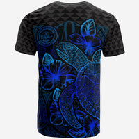 Palau T Shirt Palau Seal Turtle Hibiscus Blue - Polynesian Pride