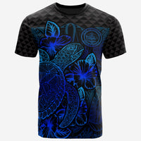 Palau T Shirt Palau Seal Turtle Hibiscus Blue Unisex Blue - Polynesian Pride