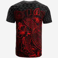 Palau T Shirt Palau Seal Turtle Hibiscus Red - Polynesian Pride