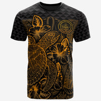 Palau T Shirt Palau Seal Turtle Hibiscus Gold Unisex Gold - Polynesian Pride