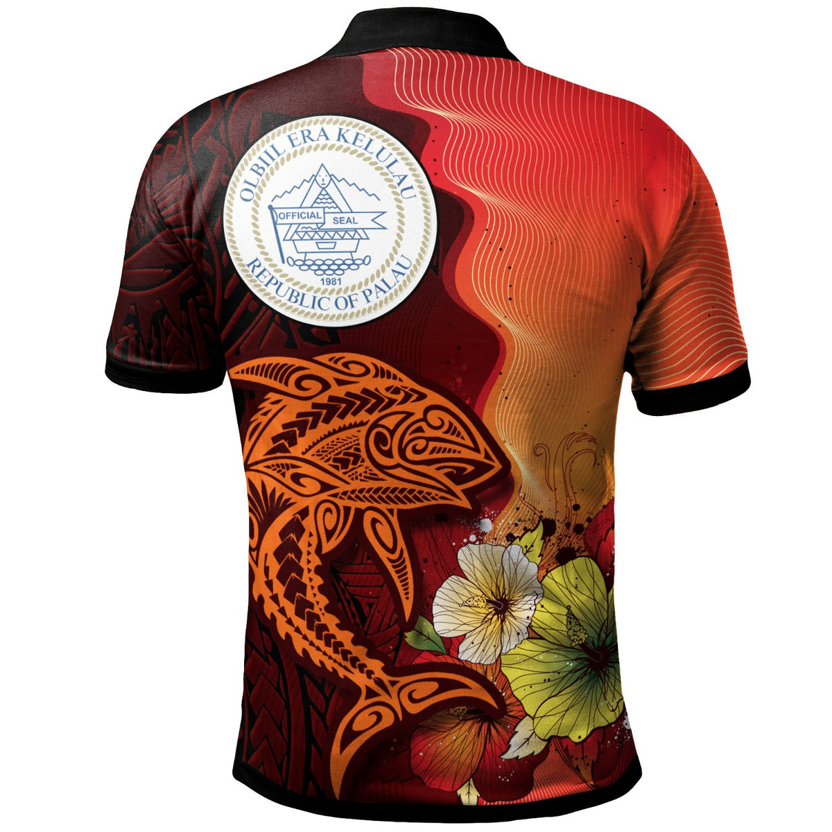 Palau Polo Shirt Tribal Tuna Fish - Polynesian Pride