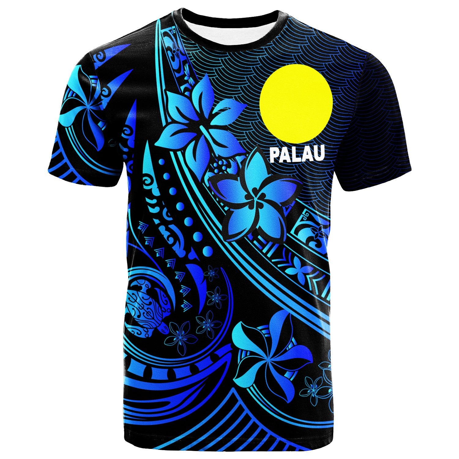 Palau T Shirt The Flow Of The Ocean Blue Unisex Blue - Polynesian Pride