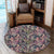 Palm Leaves, Tropical Flowers Round Carpet - AH Round Carpet Luxurious Plush - Polynesian Pride