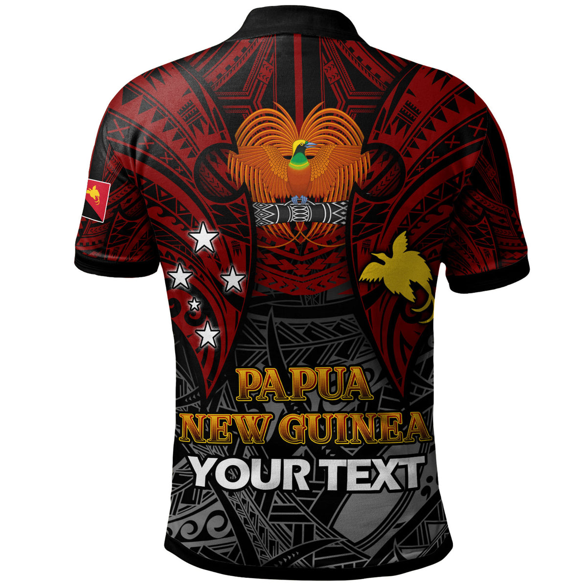 Papua New Guinea Polo Shirt Custom PNG Map Polynesian Flag Color Style Polo Shirt - Polynesian Pride
