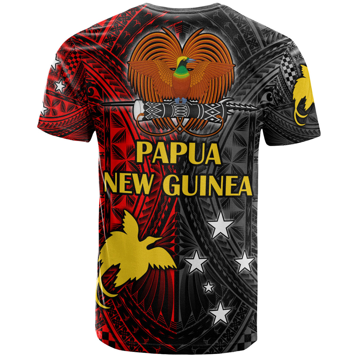 Papua New Guinea T Shirt Custom Seal With Flag Polynesian Pattern T Shirt - Polynesian Pride