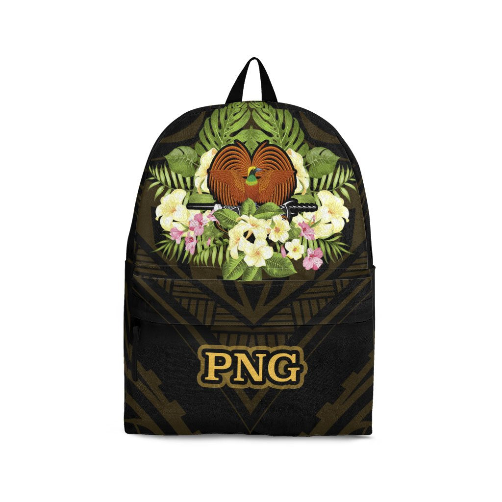 Papua New Guinea Backpack - Polynesian Gold Patterns Collection Black - Polynesian Pride