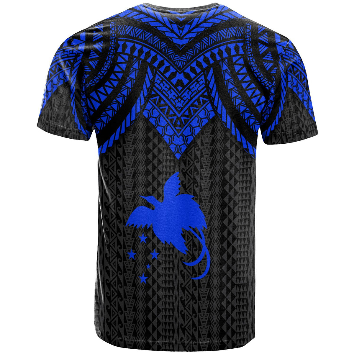 Papua New Guinea T Shirt Polynesian Armor Style Blue - Polynesian Pride