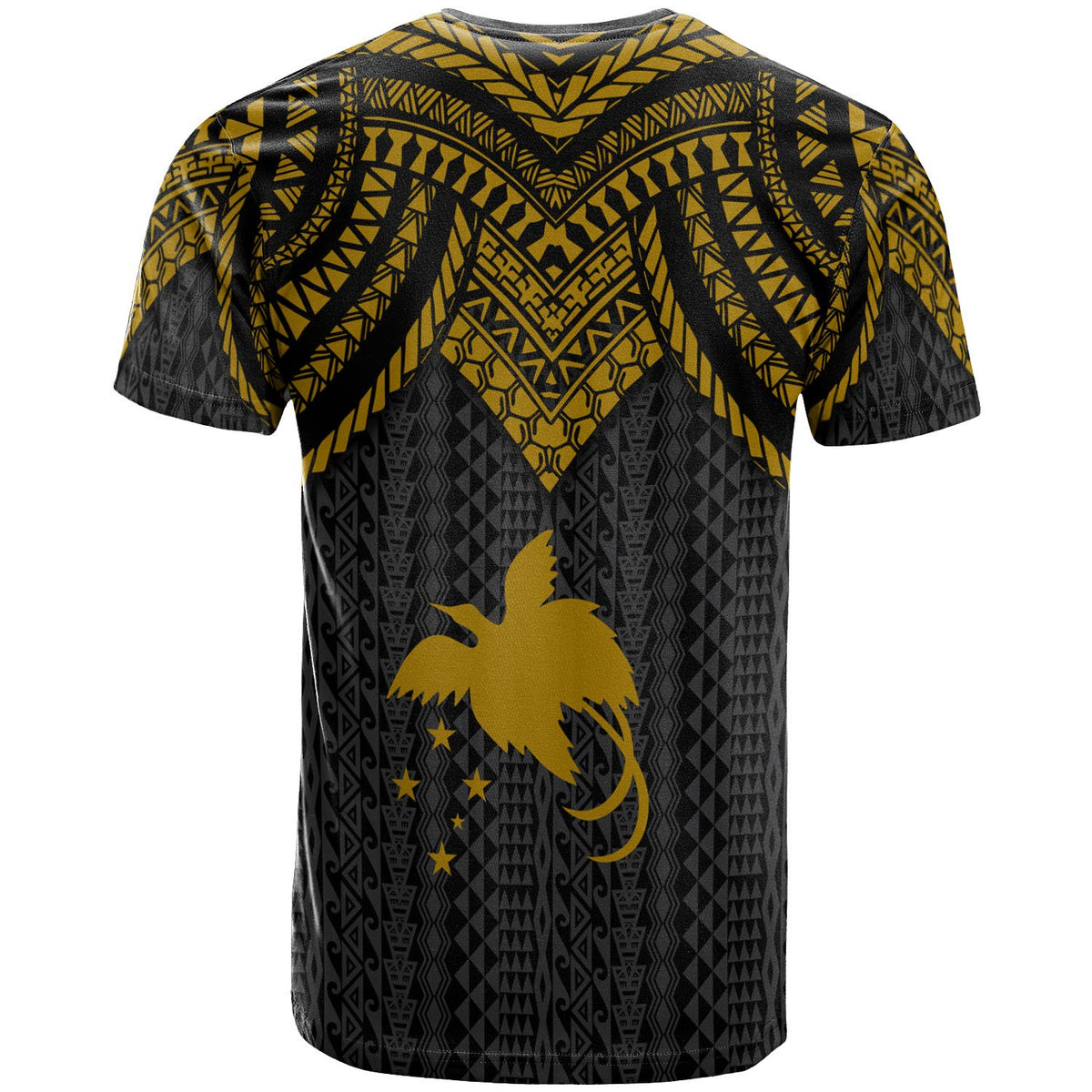Papua New Guinea T Shirt Polynesian Armor Style Gold - Polynesian Pride