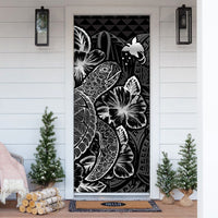 Papua New Guinea Door Cover Turtle Hibiscus Black - Polynesian Pride