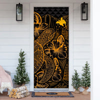 Papua New Guinea Door Cover Turtle Hibiscus Gold - Polynesian Pride
