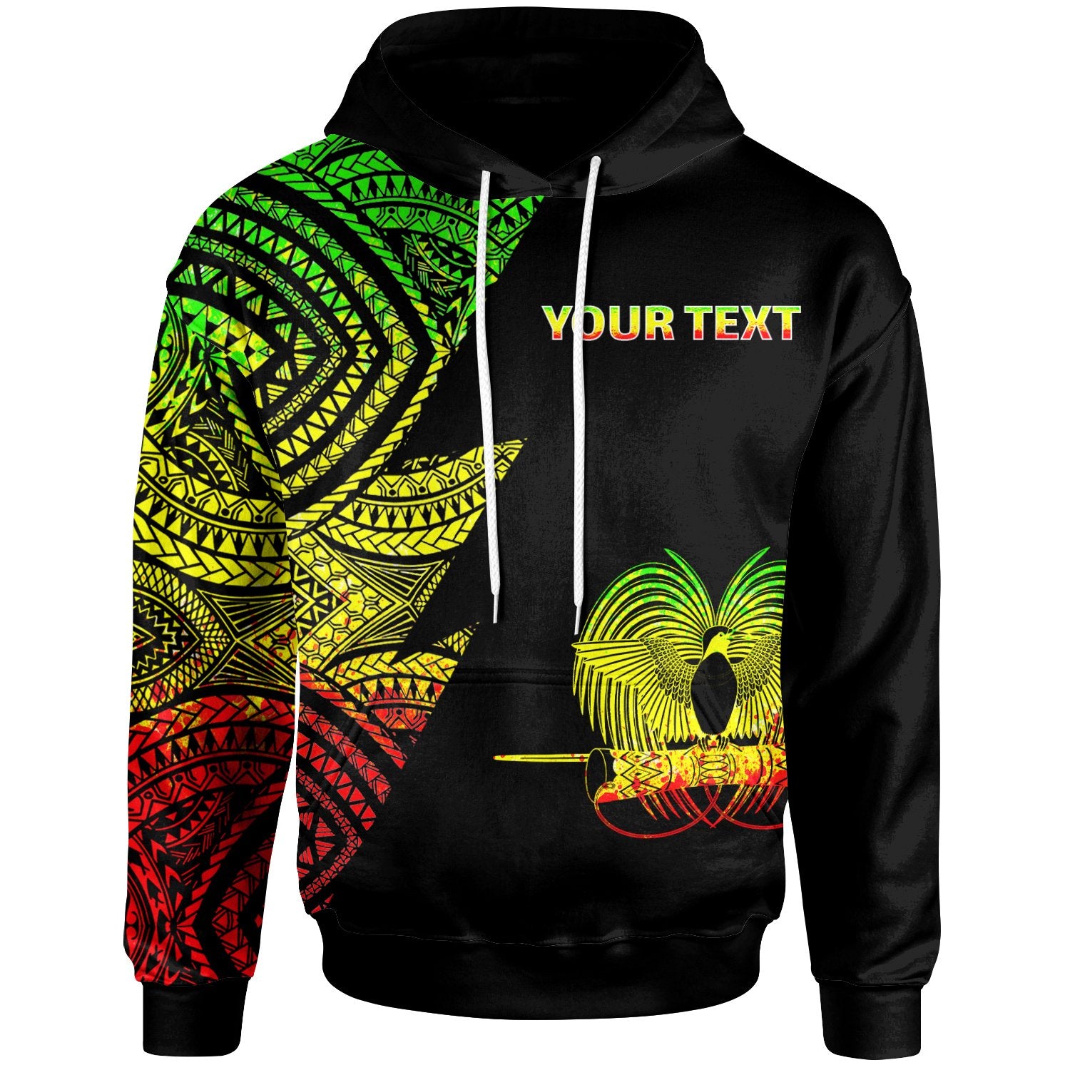 Papua New Guinea Custom Personalized Hoodie Flash Style Reggae Unisex Reggae - Polynesian Pride