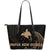 Papua New Guinea Polynesian Leather Tote Bag - Gold Tribal Wave Black - Polynesian Pride