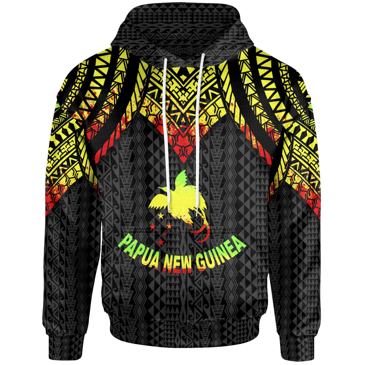 Papua New Guinea Hoodie Polynesian Armor Style Reagge Unisex Reagge - Polynesian Pride