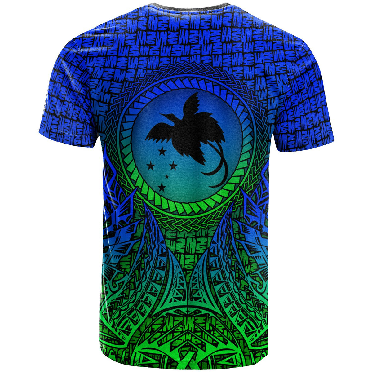Papua New Guinea T Shirt Circle Pattern Blue - Polynesian Pride