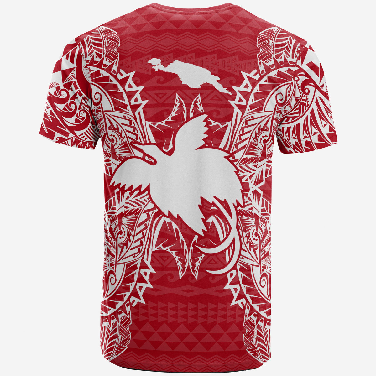 Papua New Guinea All T Shirt Papua New Guinea Flag Map Polynesian Tattoo Red White - Polynesian Pride