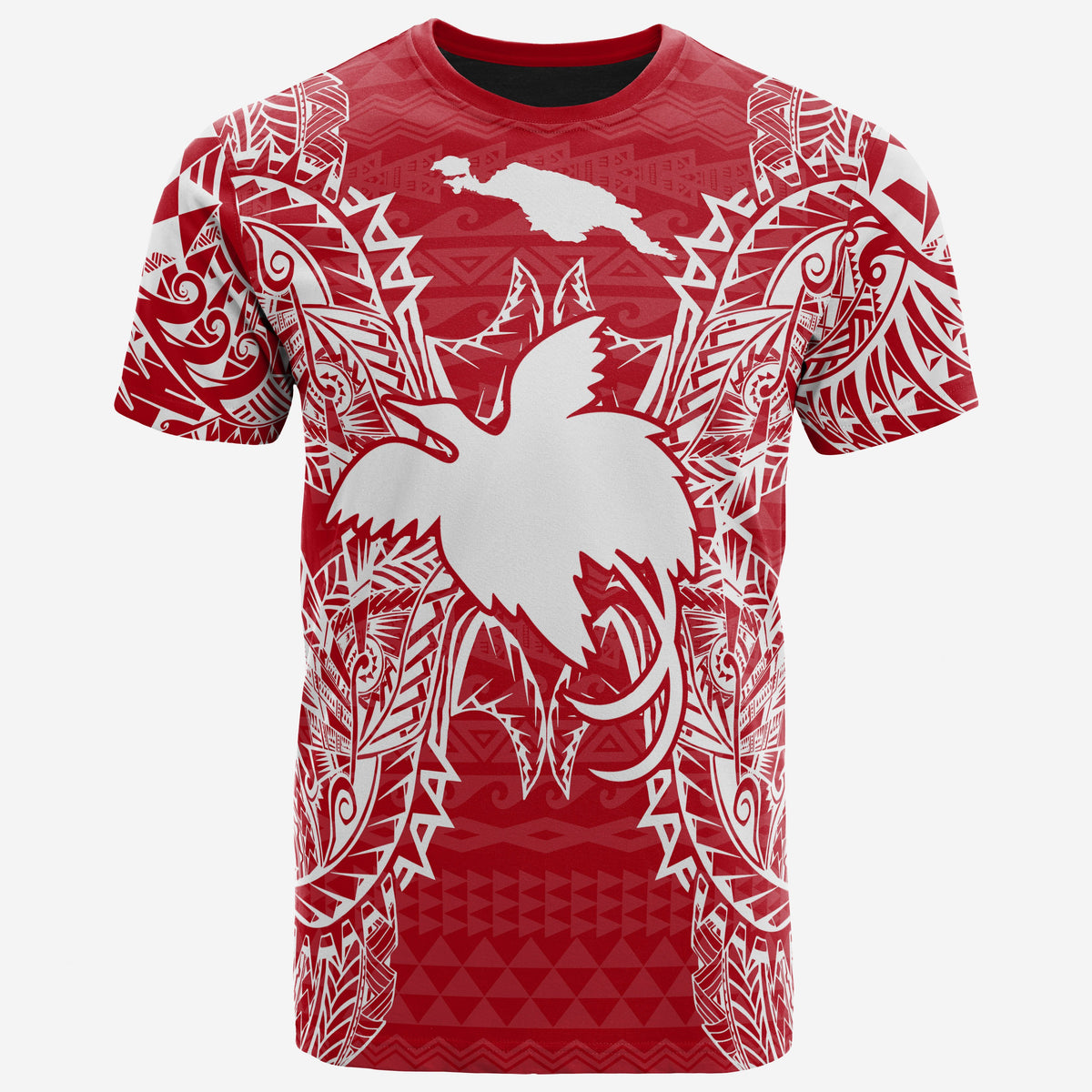 Papua New Guinea All T Shirt Papua New Guinea Flag Map Polynesian Tattoo Red White Unisex Red - Polynesian Pride