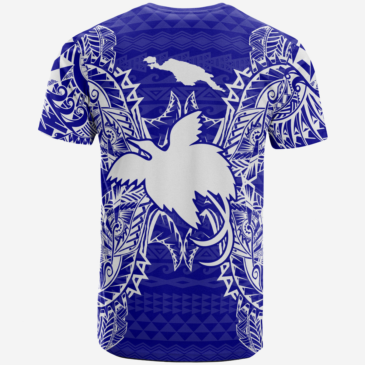 Papua New Guinea All T Shirt Papua New Guinea Flag Map Polynesian Tattoo Blue - Polynesian Pride