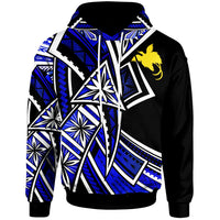 Papua Hoodie Tribal Flower Special Pattern Blue Color Unisex Blue - Polynesian Pride