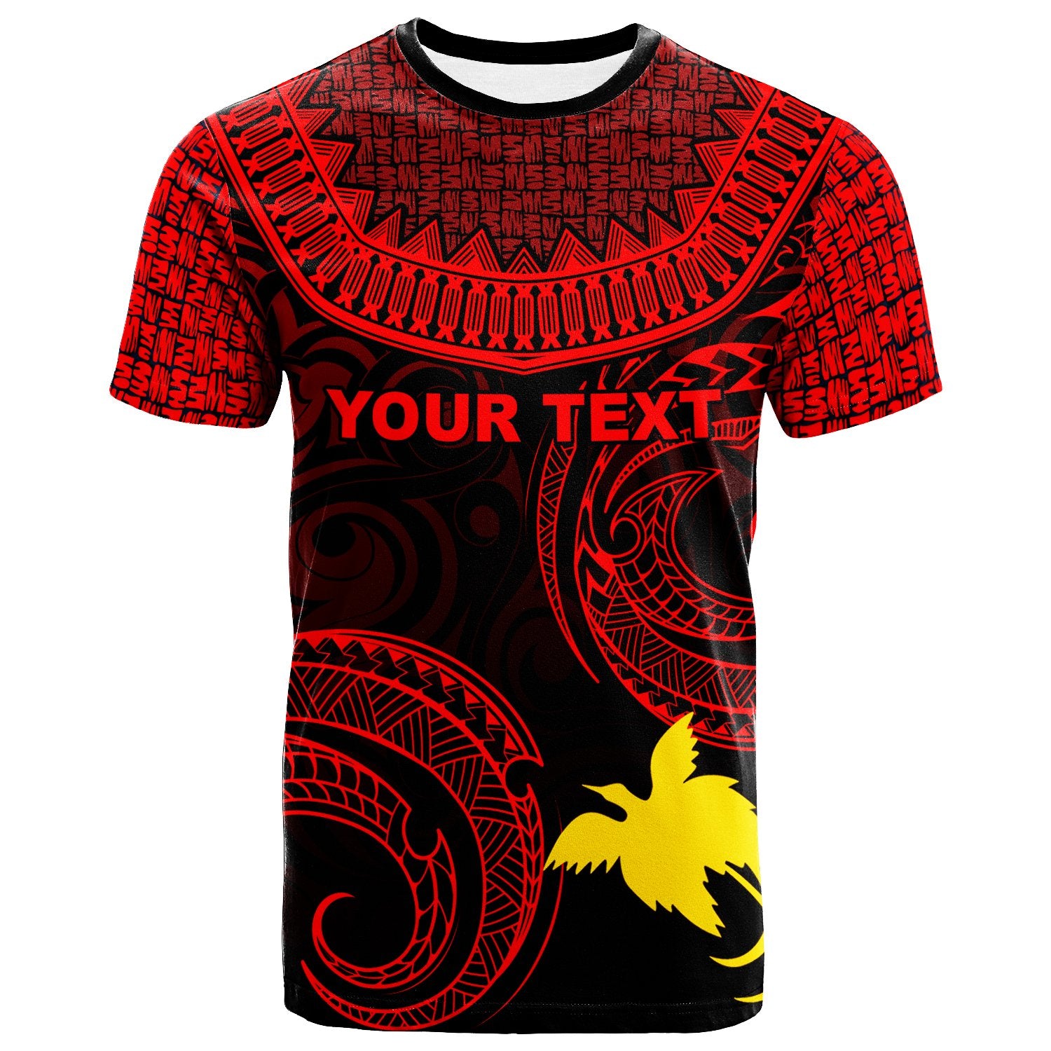 Papua New Giunea Custom T Shirt Unique Serrated Texture Red Unisex Red - Polynesian Pride