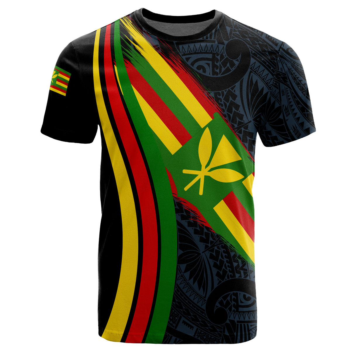 Hawaii Polynesian Unisex Kanaka Flag T Shirt Ten Style - Polynesian Pride