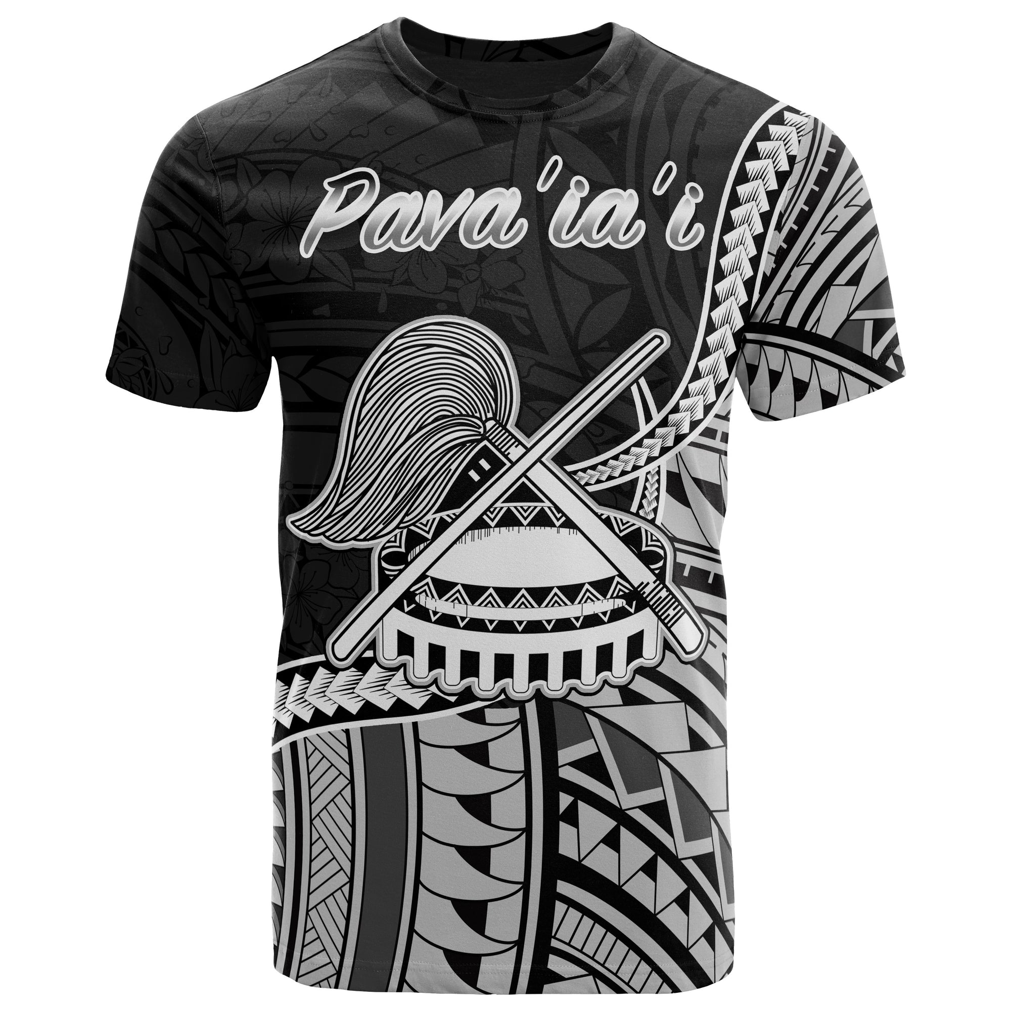 American Samoa T Shirt Pavaiai Polynesian Patterns Unisex Black - Polynesian Pride