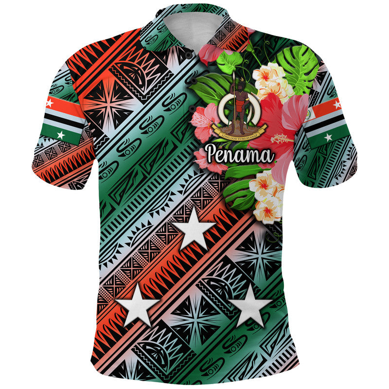 Custom Vanuatu Penama Polo Shirt Independence Be Proud LT8 Green - Polynesian Pride