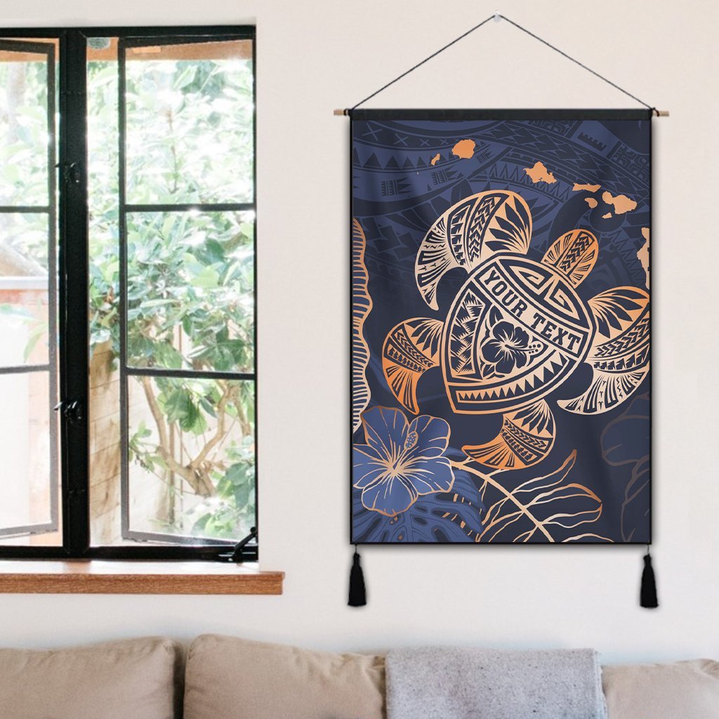 Personalized - Hawaii Polynesian Aloha Po Turtle Hibiscus Tropical Hanging Poster - Special Edition - AH - Polynesian Pride