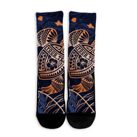 Personalized - Hawaii Polynesian Aloha Po Turtle Hibiscus Tropical Crew Socks - Special Edition - AH - Polynesian Pride