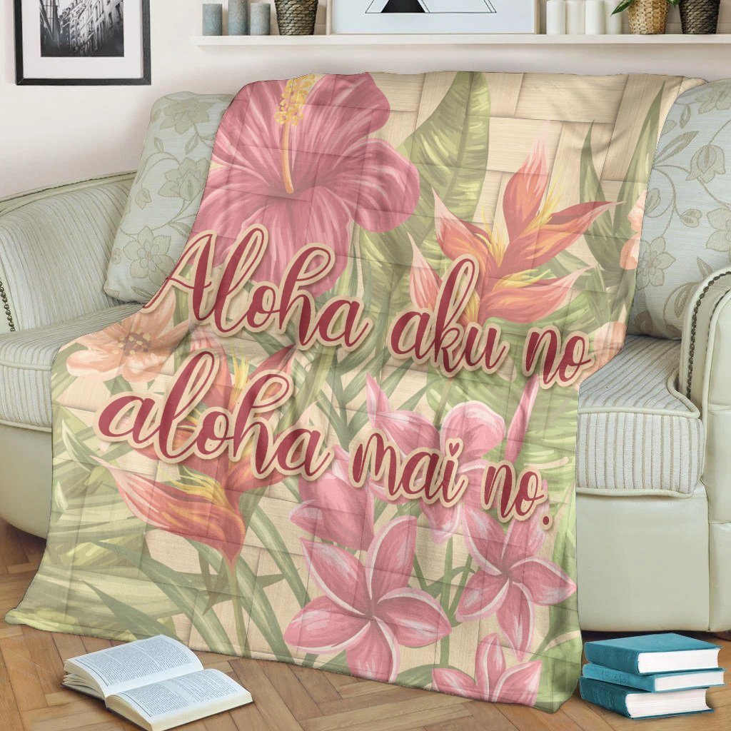 Personalized - Hawaii Tropical Hibiscus Plumeria Premium Blankets - AH - Polynesian Pride