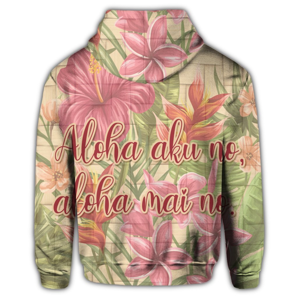 Hawaiian Tropical Hibiscus Plumeria Hoodie - Polynesian Pride