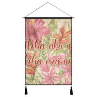 Hawaii Tropical Hibiscus Plumeria Hanging Poster - AH Hanging Poster Cotton And Linen - Polynesian Pride