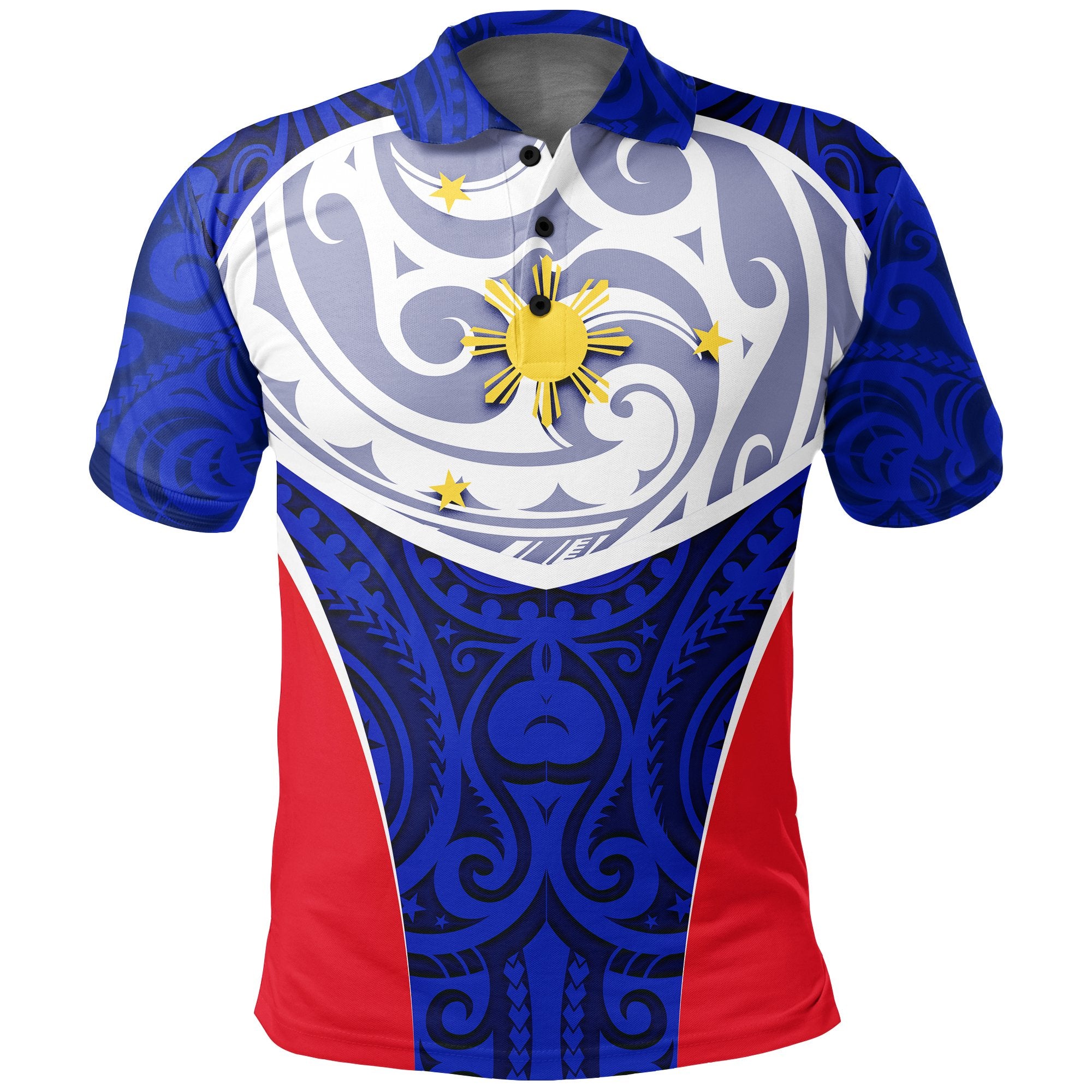 Philippines Polo Shirt Polynesian Pattern Sport Unisex Blue - Polynesian Pride