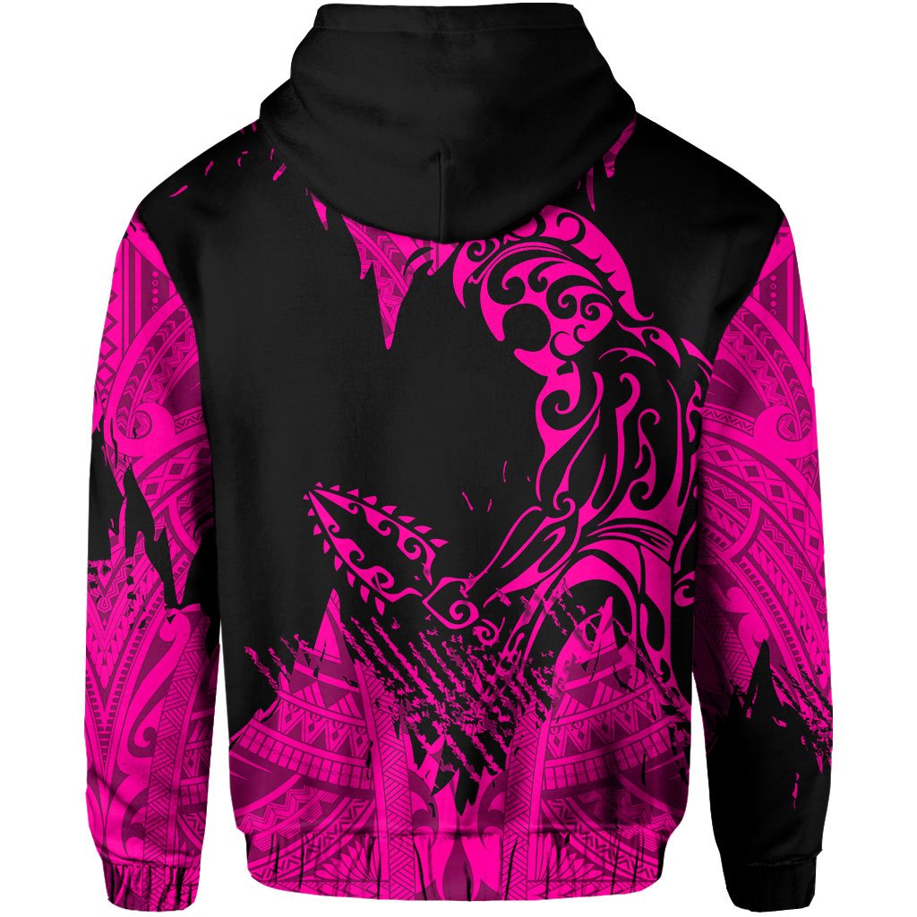 Hawaii Polynesian Hoodie Warrior Ikaika Benjamin Style Pink - Polynesian Pride