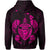 Polynesian Kakau Turtle Ohana Map of Hawaii Zip Hoodie Pink - Polynesian Pride