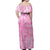 Polynesian Off Shoulder Long Dress Tapa Plumeria Style - Pink LT7 - Polynesian Pride