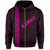 Polynesian Kakau Turtle Ohana Map of Hawaii Zip Hoodie Pink - Polynesian Pride