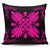 Hawaiian Quilt Maui Plant And Hibiscus Pattern Pillow Covers - Pink Black - AH One Size Pink - Polynesian Pride