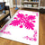 Hawaiian Quilt Maui Plant And Hibiscus Pattern Area Rug - Pink White - AH - Polynesian Pride